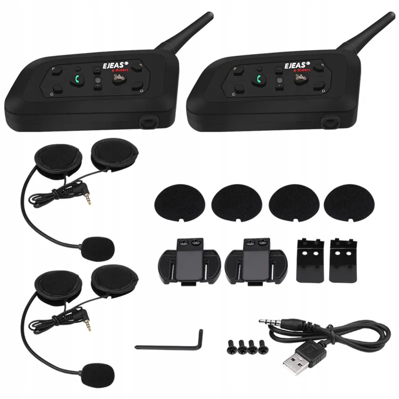 2 zestawy EJEAS V6 Pro intercom kask motocyklowy