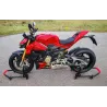 Stojak motocyklowy na kółkach składany na przód pod motocykl podnośnik