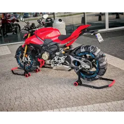 Stojak motocyklowy składany na przód pod motocykl podnośnik